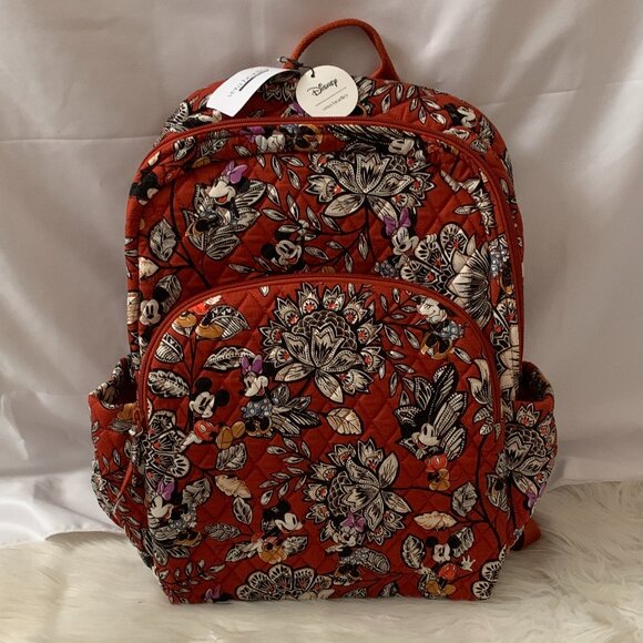 VERA BRADLEY X DISNEY Mickey & Minnie Flirty Floral Essential Large Backpack - Picture 1 of 8